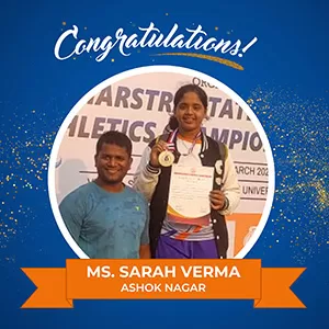 Secured Bronze Medal In Girls Under 12 Shotput At Maharashtra State Sub Junior Athletics Championship 2022-23