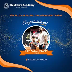 Mst. Aagam Visaria bagged Gold Medal at  he '5th Palghar Wushu Championship', organized by Palghar Wushu Association.